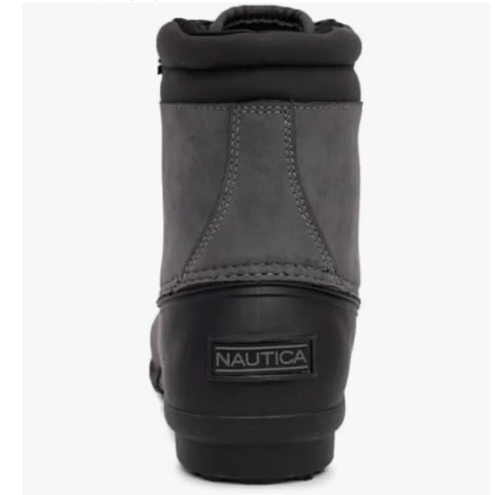 Nautica‎ Manning Mens Charcoal Black Waterproof Duck Boots FU0021 Size 10 NEW